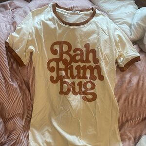 Bah Humbug Cream and Brown Short Sleeve Tee